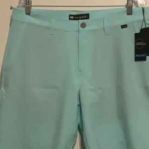 Travis Mathew Sand Harbor Turquoise Golf Performance Chino Shorts 34x9 NWT